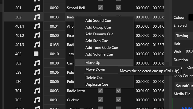 Context menu