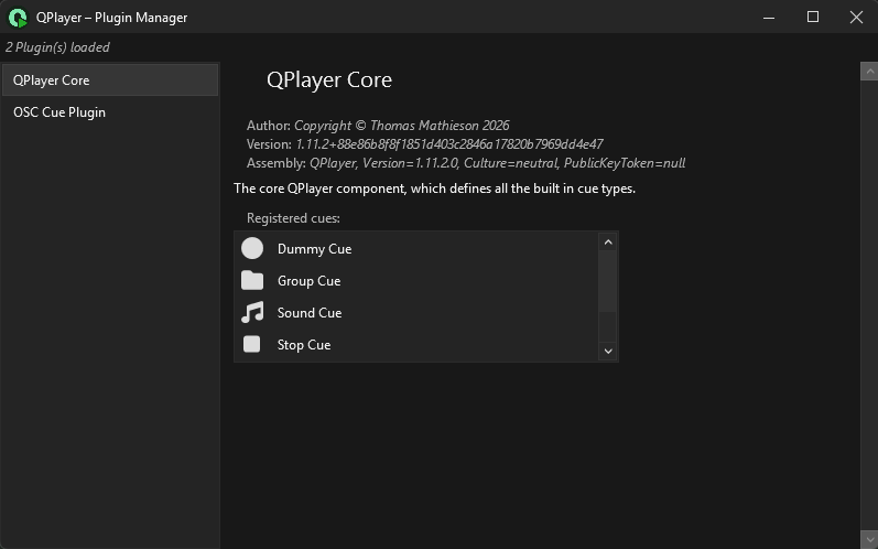 Plugin Manager Window